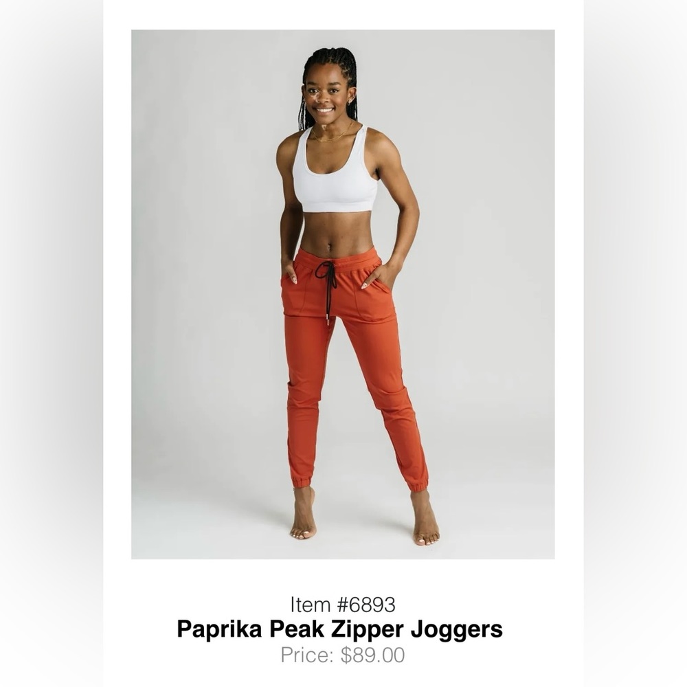 ZYIA Active Paprika Peak Zipper Joggers size Medium-worn twice!
